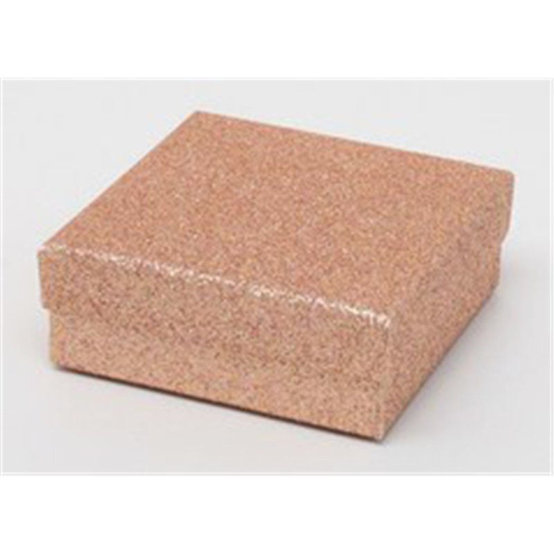 9x9x3cm ROSE GOLD GLITTER GIFT BOX 12S