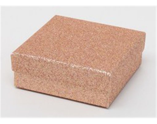 9x9x3cm ROSE GOLD GLITTER GIFT BOX 12S