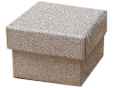5x5x3.5cm SILVER GLITTER GIFT BOX 12S
