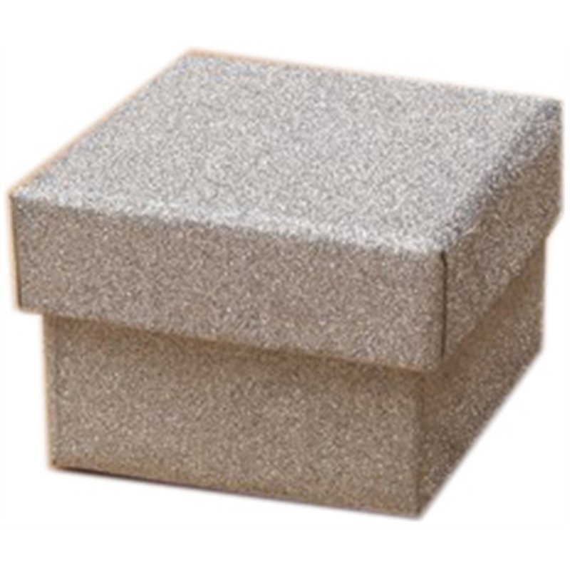 5x5x3.5cm SILVER GLITTER GIFT BOX 12S