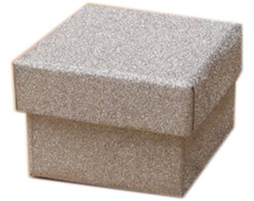 5x5x3.5cm SILVER GLITTER GIFT BOX 12S