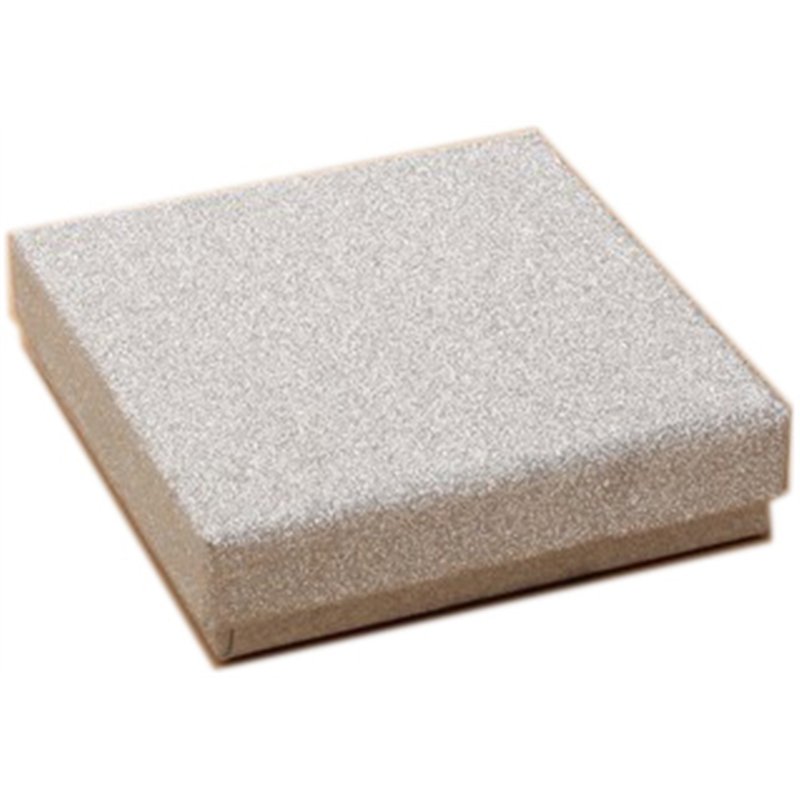 9x9x3xm SILVER GLITTER GIFT BOX 12S