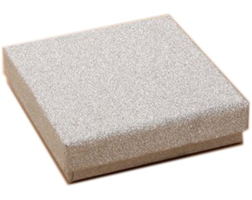 9x9x3xm SILVER GLITTER GIFT BOX 12S