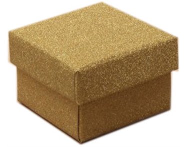 5x5x3.5cm GOLD GLITTER GIFT BOX 12S