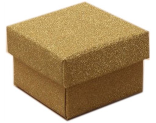 5x5x3.5cm GOLD GLITTER GIFT BOX 12S