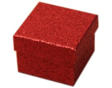 5x5x3.5cm RED GLITTER GIFT BOX 12S