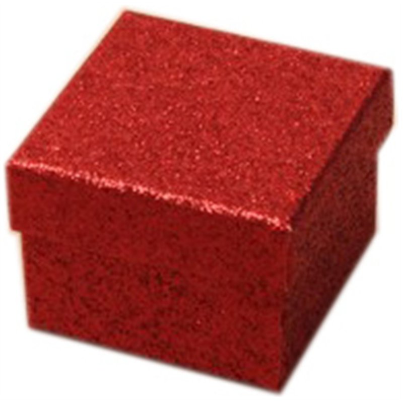 5x5x3.5cm RED GLITTER GIFT BOX 12S