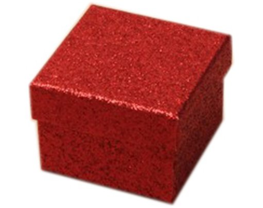 5x5x3.5cm RED GLITTER GIFT BOX 12S