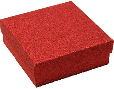 9x9x3cm RED GLITTER GIFT BOX 12S