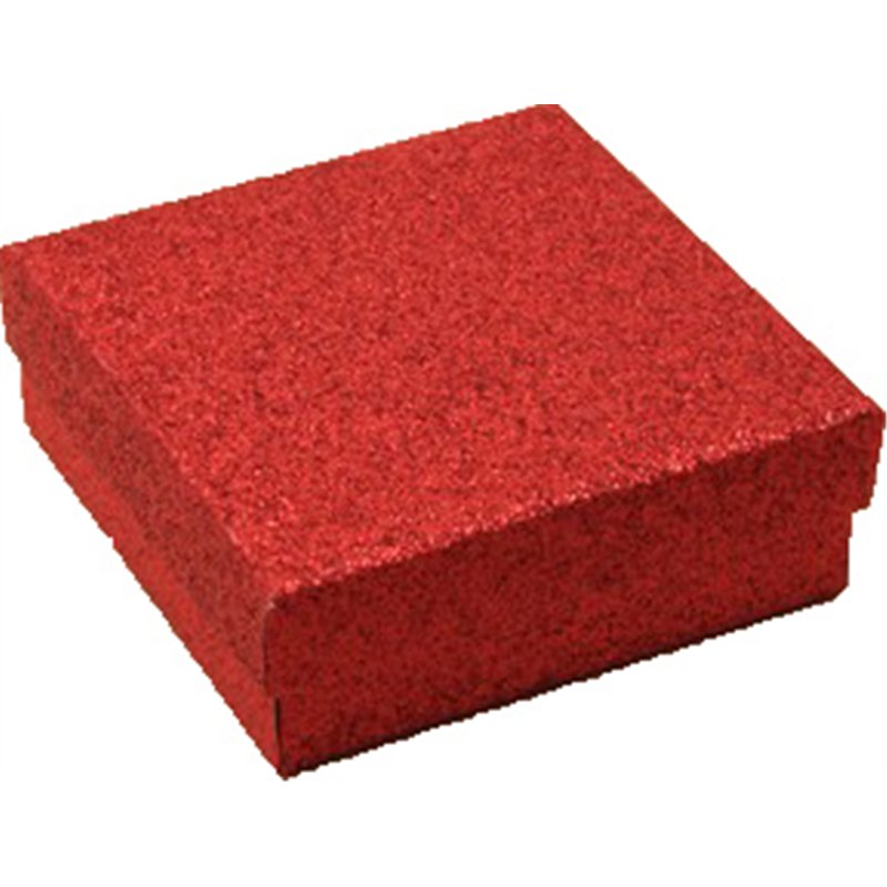 9x9x3cm RED GLITTER GIFT BOX 12S