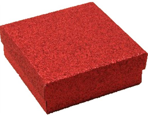 9x9x3cm RED GLITTER GIFT BOX 12S