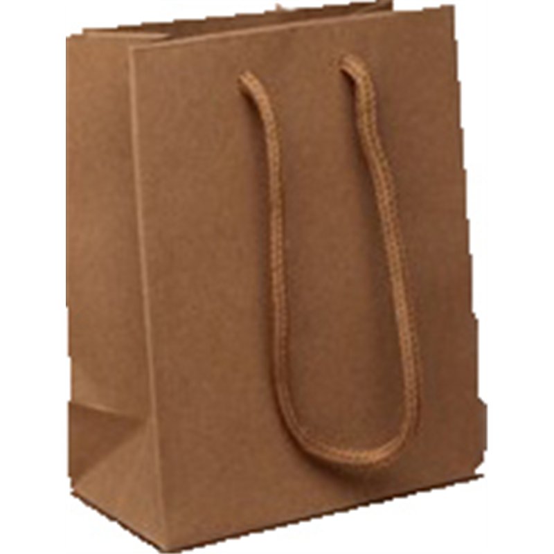 14.5x11.5x6cm SMALL NATURAL BROWN PAPER GIFT BAG 12S