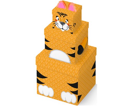 3PC PLUSH TIGER GIFT BOX