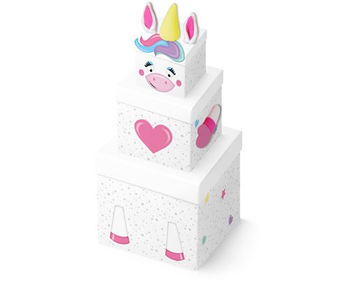 3PC UNICORN PLUSH GIFT BOX