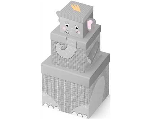 3PC PLUSH ELEPHANT GIFT BOX