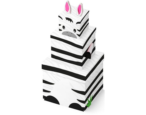 3PC PLUSH ZEBRA GIFT BOX