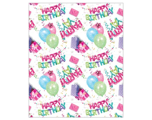 HAPPY BIRTHDAY PARTY ACQUIRE GIFTWRAP 24S