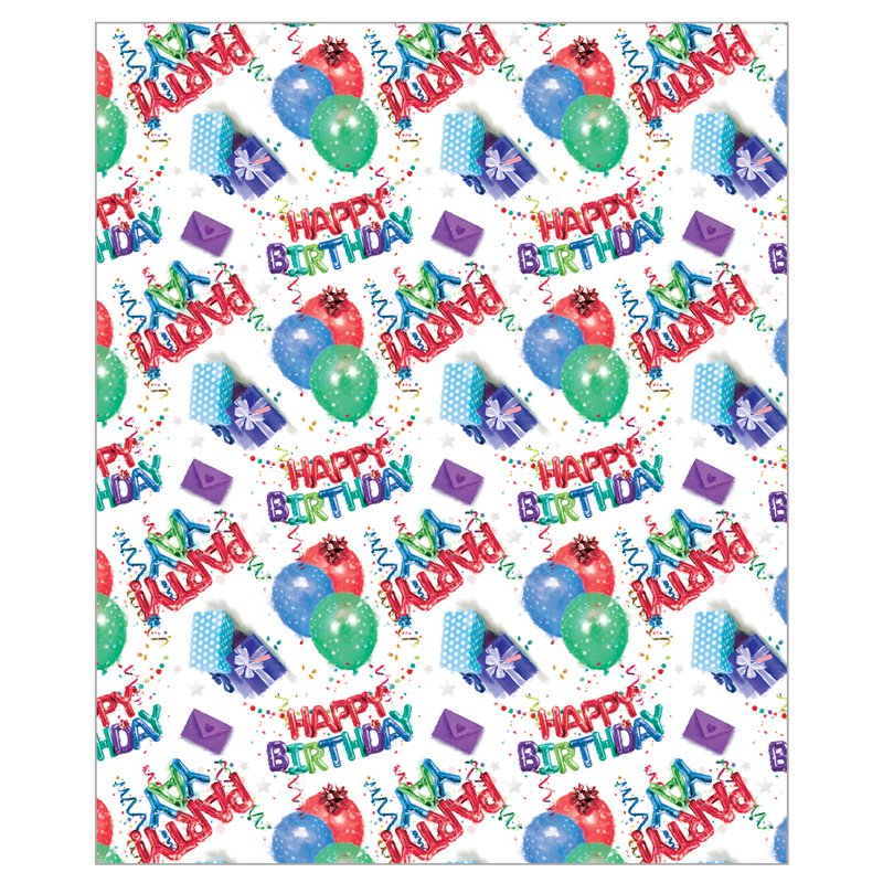 HAPPY BIRTHDAY PARTY ACQUIRE GIFTWRAP 24S