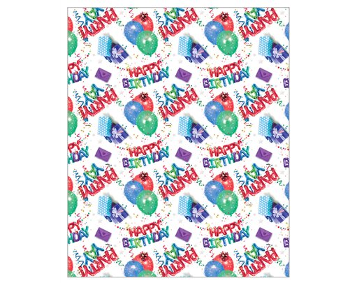 HAPPY BIRTHDAY PARTY ACQUIRE GIFTWRAP 24S