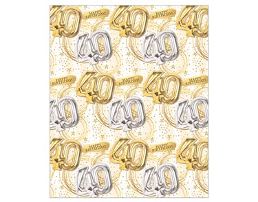 40TH BIRTHDAY ACQUIRE GIFTWRAP 24S