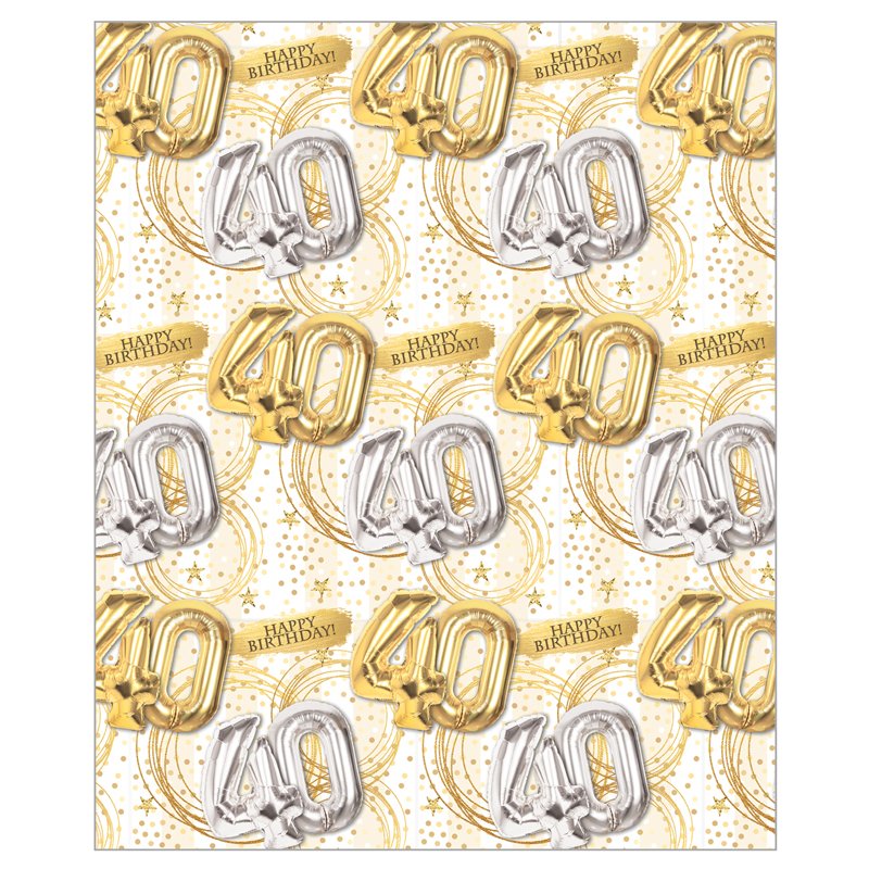 40TH BIRTHDAY ACQUIRE GIFTWRAP 24S