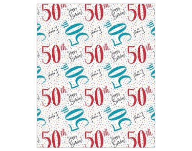 50TH BIRTHDAY ACQUIRE GIFTWRAP 24S