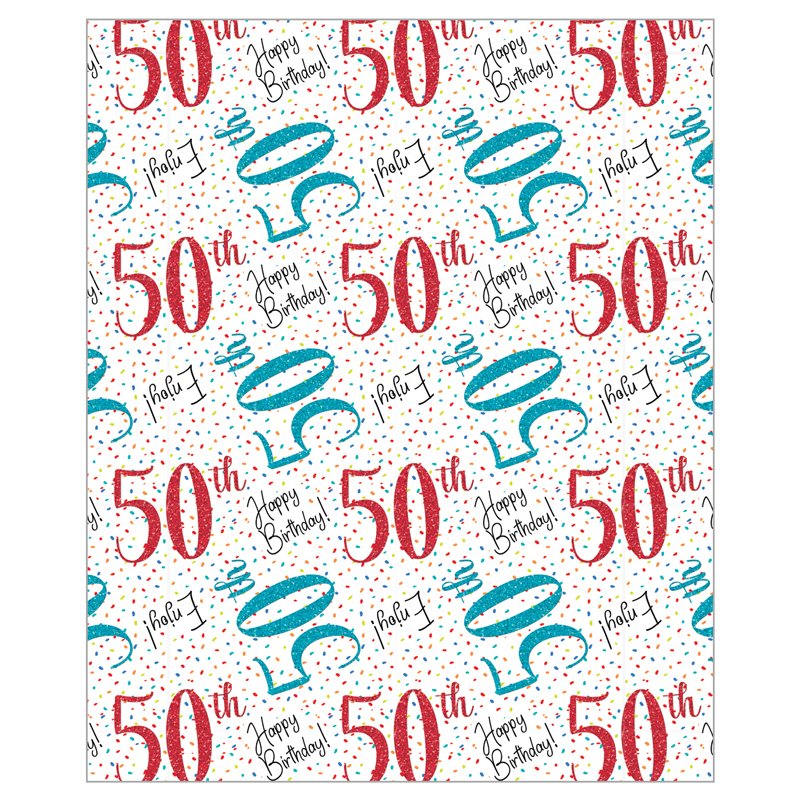 50TH BIRTHDAY ACQUIRE GIFTWRAP 24S