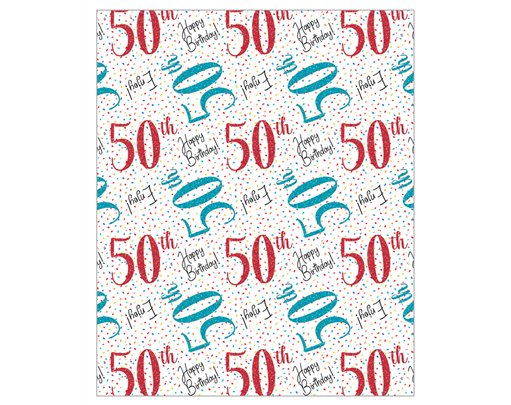 50TH BIRTHDAY ACQUIRE GIFTWRAP 24S