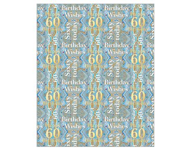 60TH BIRTHDAY ACQUIRE GIFTWRAP 24S