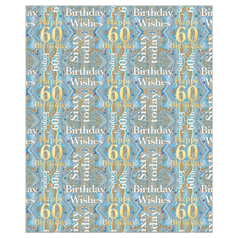 60TH BIRTHDAY ACQUIRE GIFTWRAP 24S