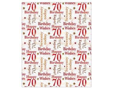 70TH BIRTHDAY ACQUIRE GIFTWRAP 24S