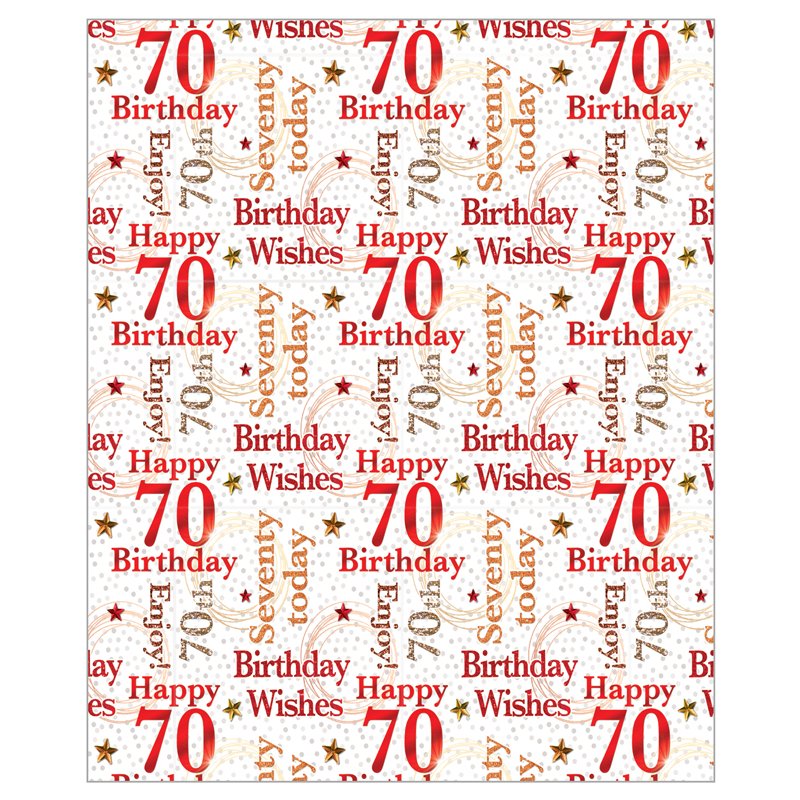 70TH BIRTHDAY ACQUIRE GIFTWRAP 24S