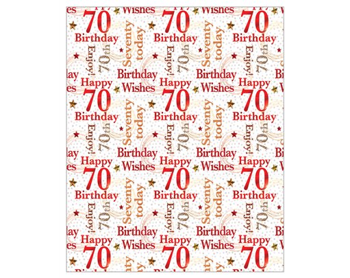 70TH BIRTHDAY ACQUIRE GIFTWRAP 24S