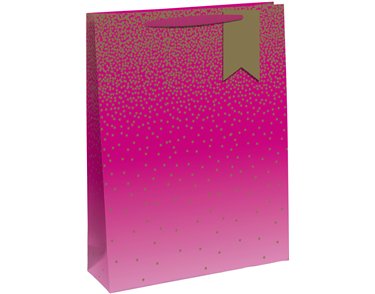 PINK OMBRE WIDE GUSSET XLG GIFT BAG 6S