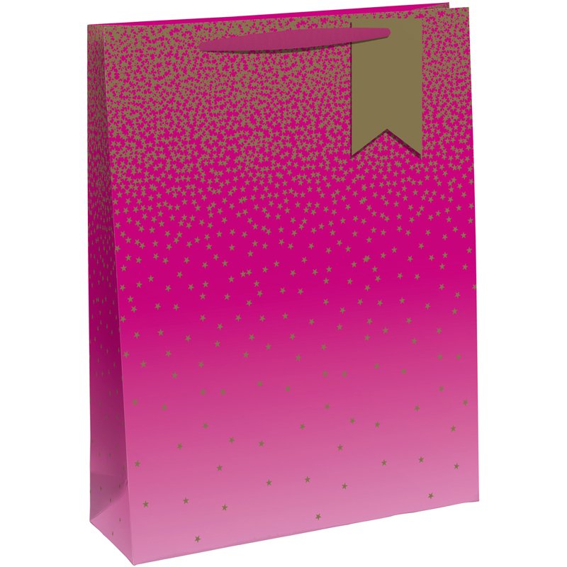 PINK OMBRE WIDE GUSSET XLG GIFT BAG 6S