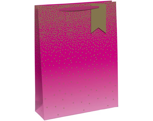 PINK OMBRE WIDE GUSSET XLG GIFT BAG 6S