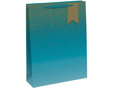 TEAL OMBRE WIDE GUSSET XLG GIFT BAG 6S