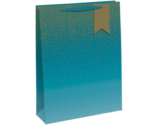 TEAL OMBRE WIDE GUSSET XLG GIFT BAG 6S