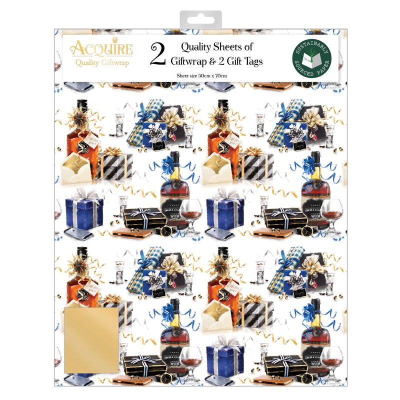 MALE TRADITIONAL ACQUIRE FOLDED GIFTWRAP