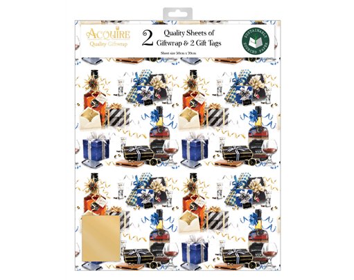 MALE TRADITIONAL ACQUIRE FOLDED GIFTWRAP