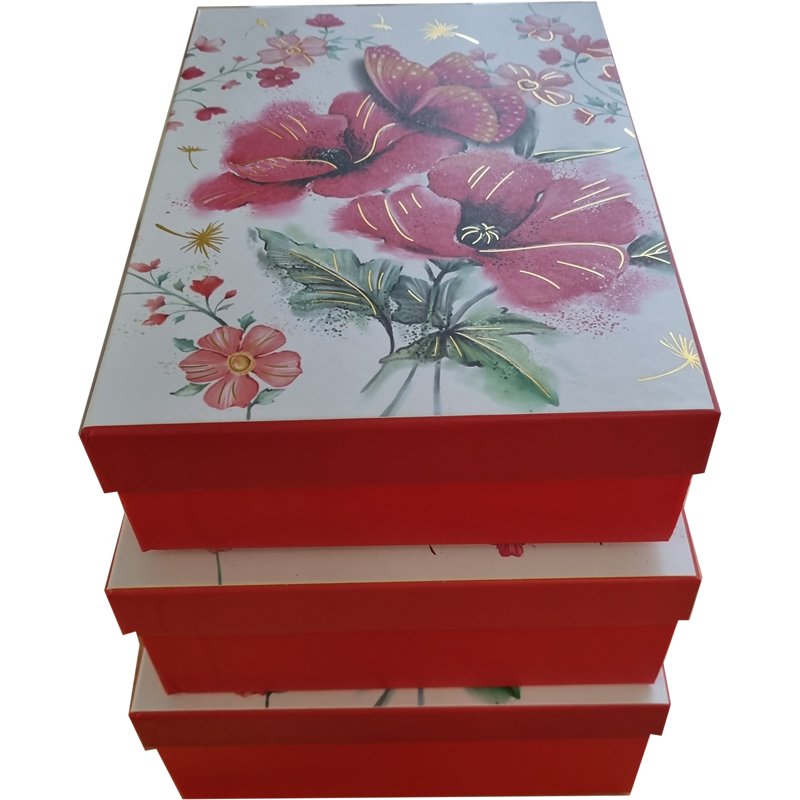 3SET FLORAL FOIL LARGE G/BOXES