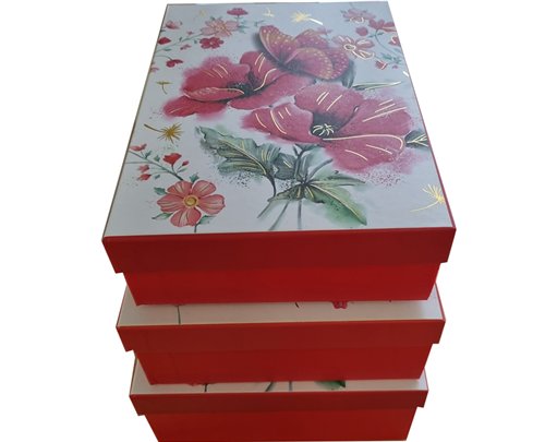 3SET FLORAL FOIL LARGE G/BOXES