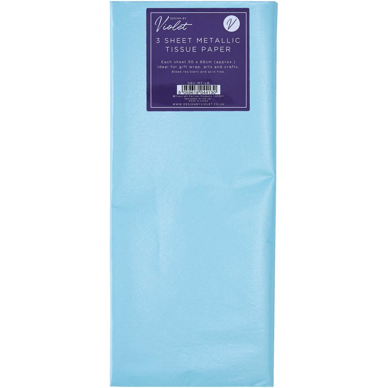 3PK LIGHT BLUE TISSUE PAPER SHEETS 12S