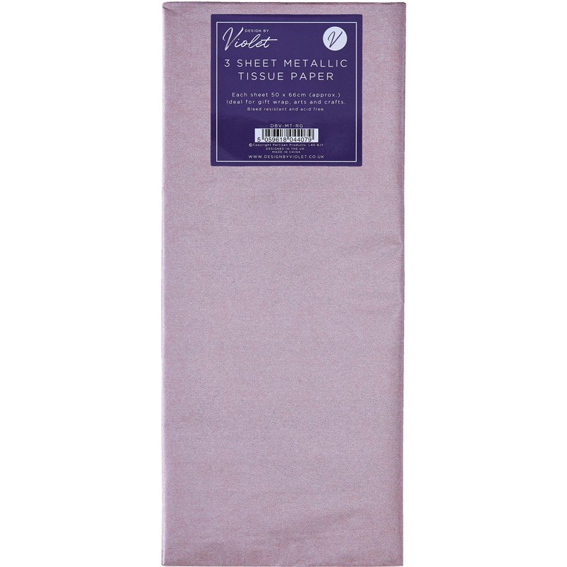 3PK ROSE GOLD TISSUE PAPER SHEETS 12S