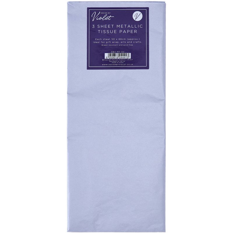 3PK SILVER TISSUE PAPER SHEETS 12S