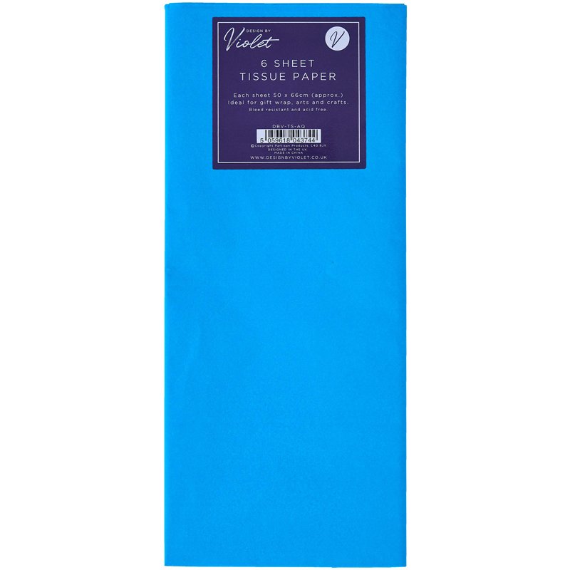 6PK TISSUE PAPER AQUA SHEETS 12S