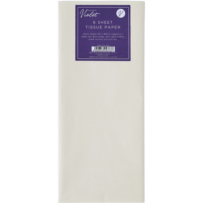 6PK TISSUE PAPER CREAM SHEETS 12S