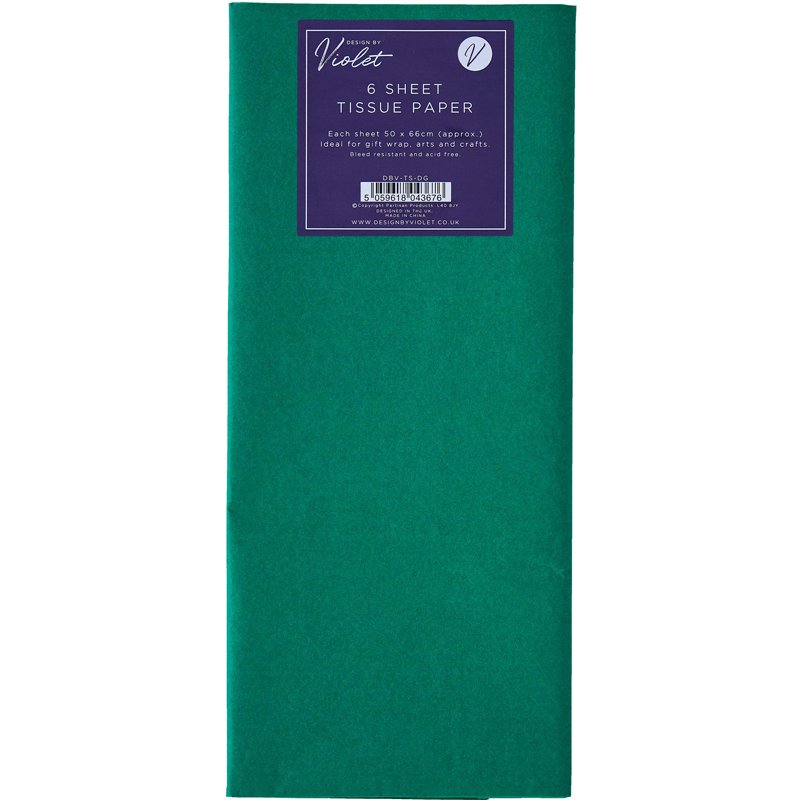 6PK DARK GREEN TISSUE PAPER SHEETS 12S