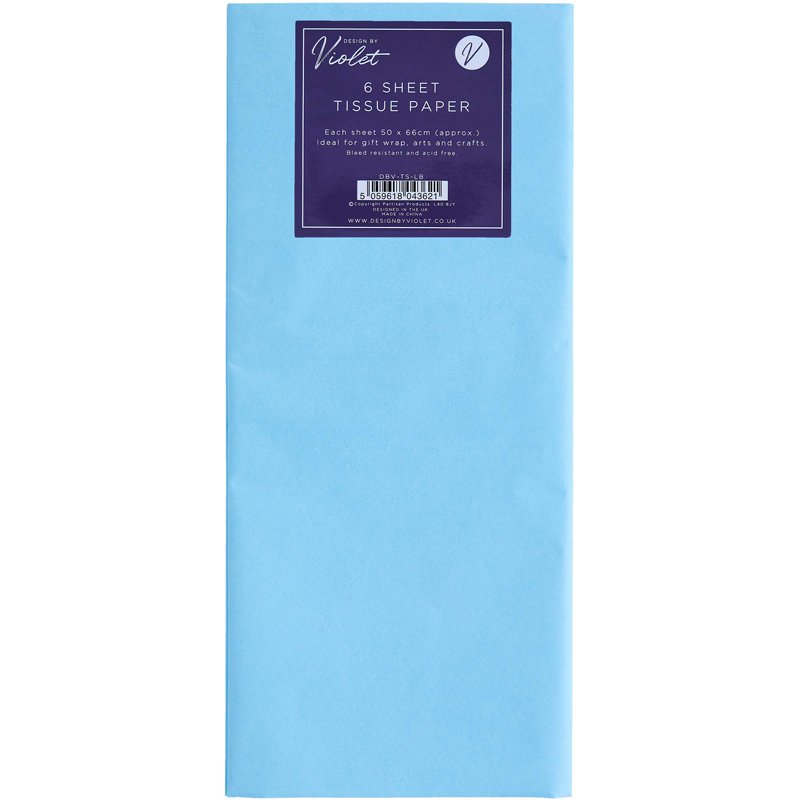 6PK LIGHT BLUE TISSUE PAPER SHEETS 12S
