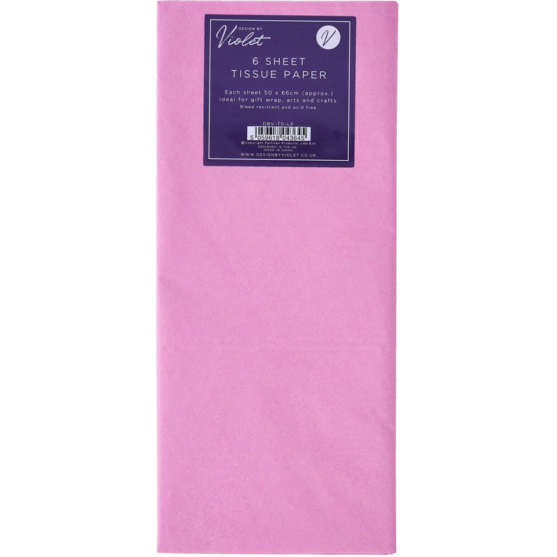 6PK LIGHT PINK TISSUE PAPER SHEETS 12S
